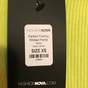 Ribbon pants NEON YELLOW